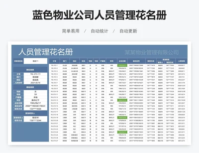 蓝色物业公司人员管理花名册