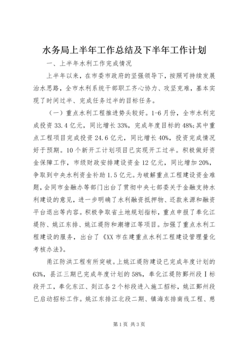 水务局上半年工作总结及下半年工作计划 (4).docx