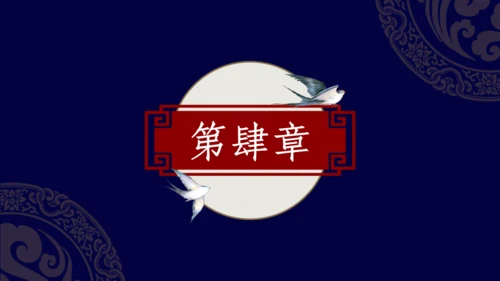 复古国风优雅蓝色醉花阴民族文化通用PPT模板