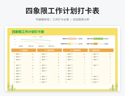 四象限工作计划打卡表