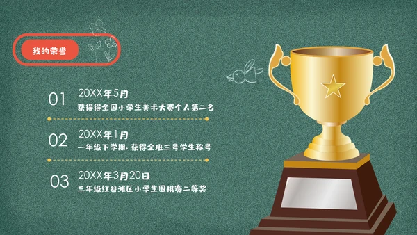 儿童班级竞选自我介绍学生个人简历ppt模板