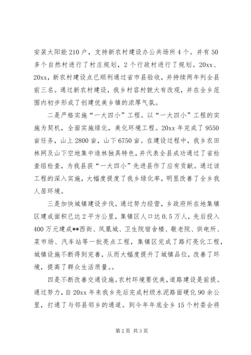 创建环境优美乡镇发言材料.docx