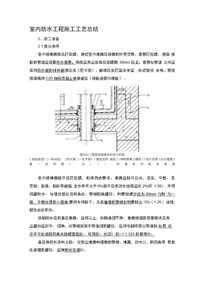 室内防水工程施工工艺总结