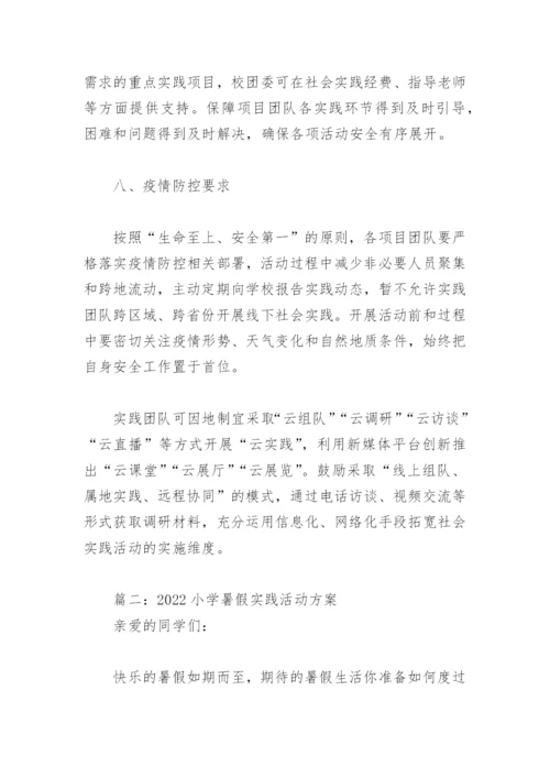 2022小学暑假实践活动方案(精选8篇).docx