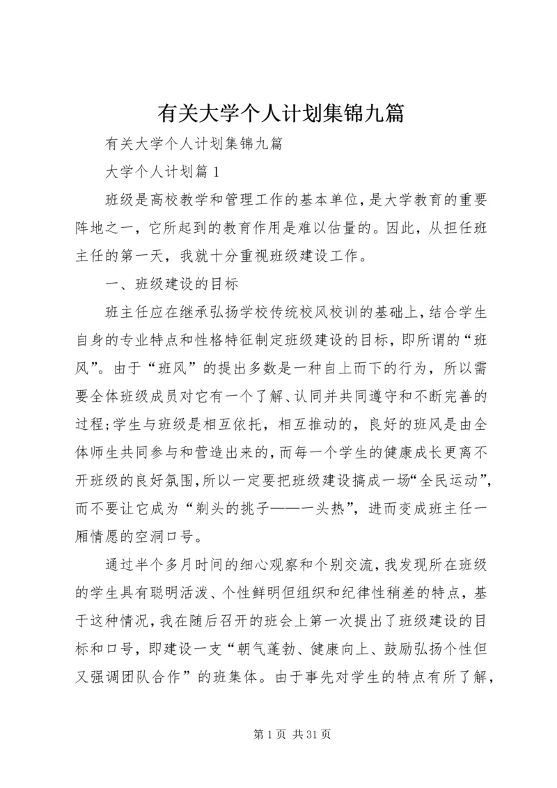 有关大学个人计划集锦九篇.docx