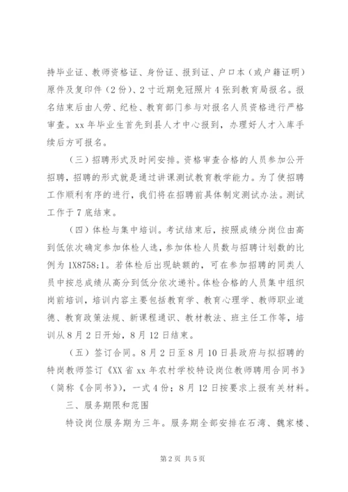 XX县区某年“特岗计划”实施方案.docx