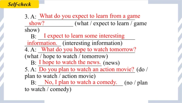 Unit5 Section B 3a-self-check  课件 （人教新目标八年级上册Unit 