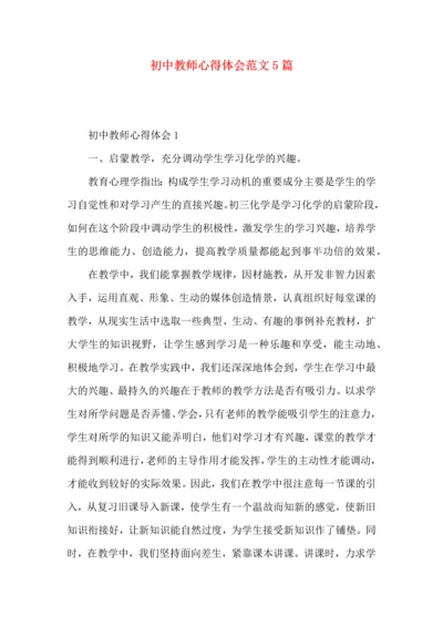 初中教师心得体会范文5篇.docx