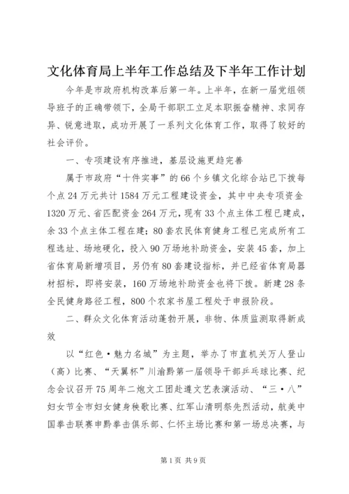 文化体育局上半年工作总结及下半年工作计划.docx