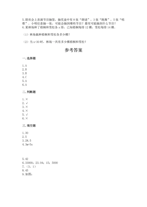 人教版数学五年级上册期末考试试卷附参考答案（夺分金卷）.docx