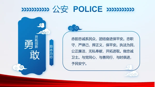 蓝色大气公安警察年终工作总结述职报告动态PPT模板