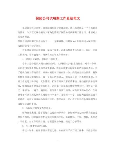 精编之保险公司试用期工作总结范文.docx