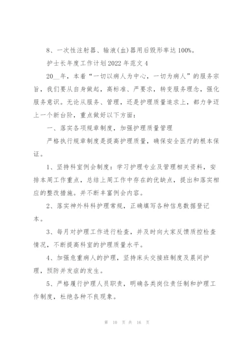 护士长年度工作计划2022年范文5篇.docx