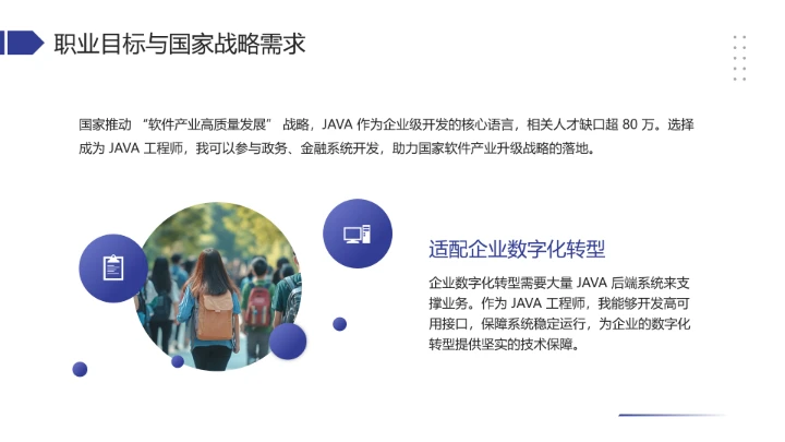 计算机科学与技术专业大学生职业生涯规划发展展示PPT模版