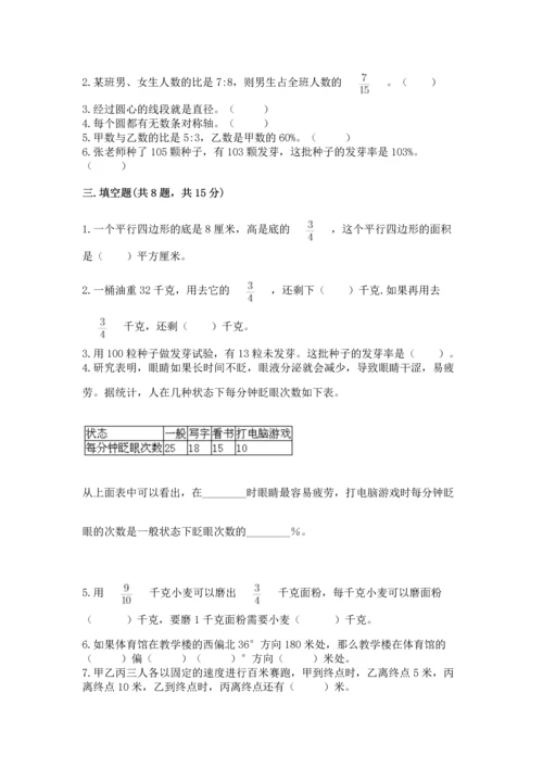 人教版六年级上册数学期末测试卷含答案（基础题）.docx