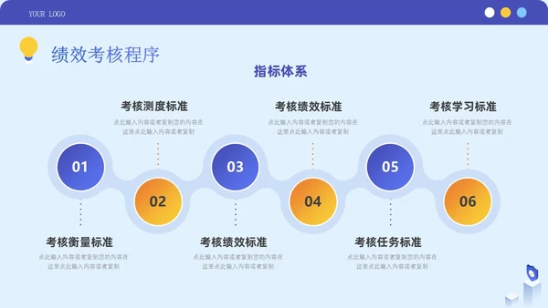 蓝紫色简约商务风企业员工绩效考核管理团队培训PPT模板