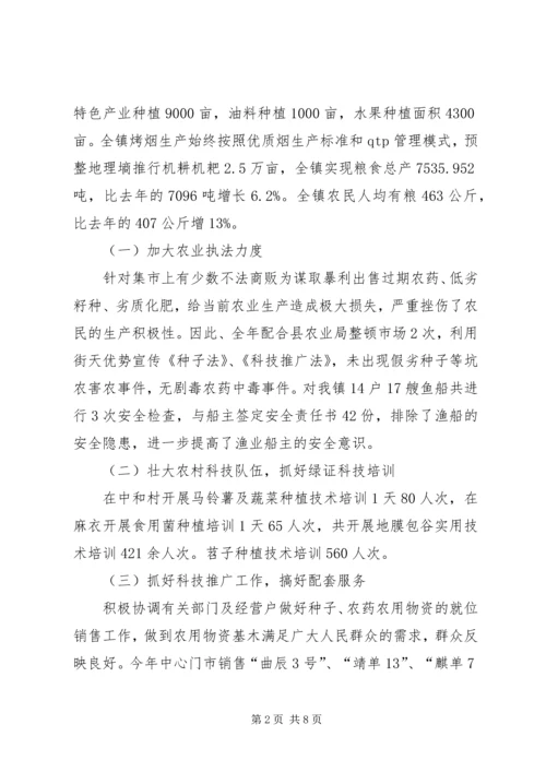 乡镇经济事务服务中心工作总结范文.docx