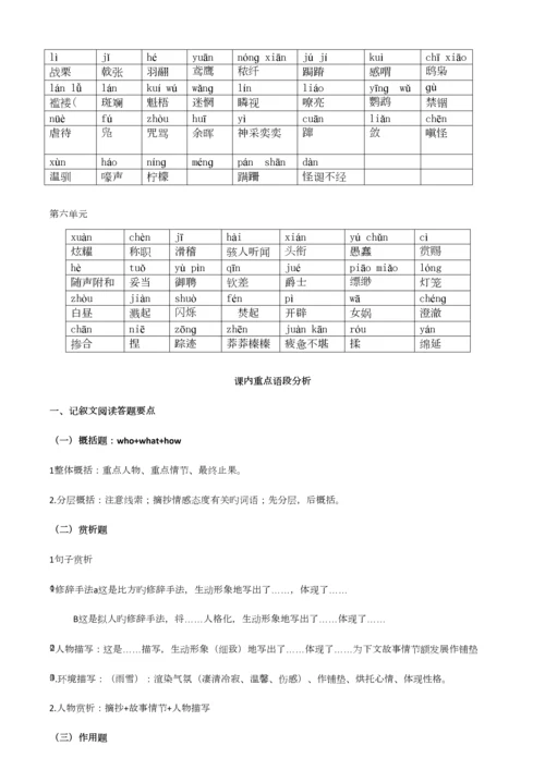 2023年最最新最最全人教版七年级文学基础知识总复习知识点.docx