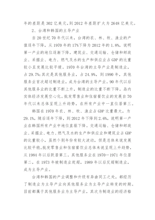 关于台湾与韩国经济发展的比较分析论文.docx