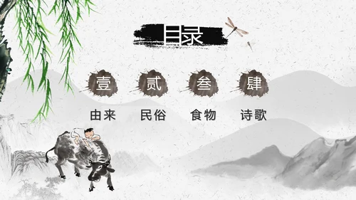 传统节日清明节民俗文化介绍ppt模板