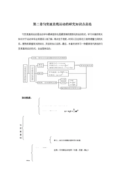 第二章匀变速直线运动研究复习提纲