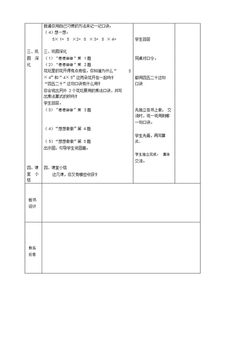苏教版二年级上册数学全册教学教案新版二上第三单元总结复习