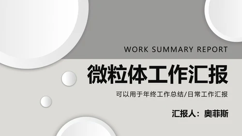 灰色微粒体工作汇报PPT模板