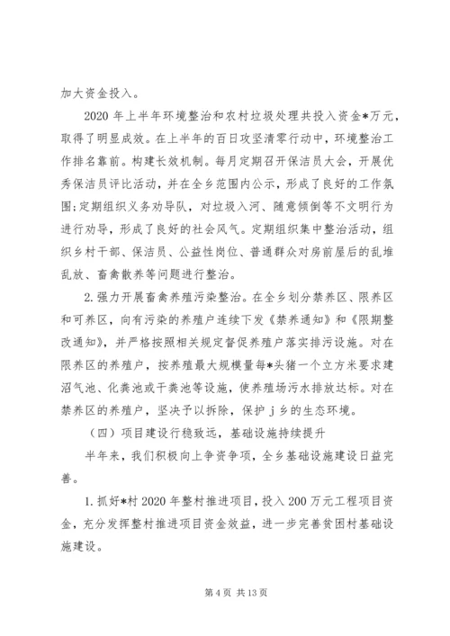 乡镇某年上半年工作总结和下半年工作打算.docx