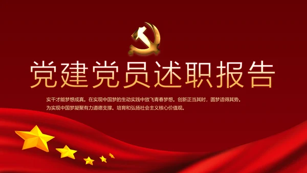 红色党建党员党支部述职报告教育PPT