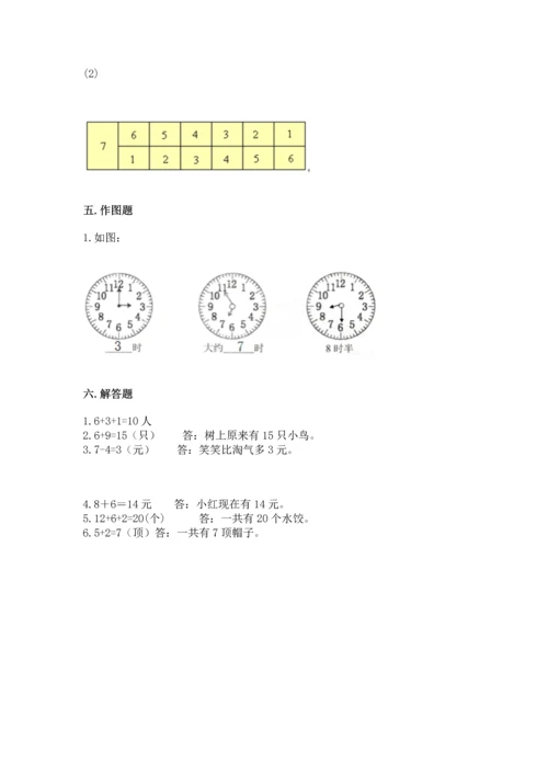 小学数学一年级上册期末测试卷含答案【满分必刷】.docx