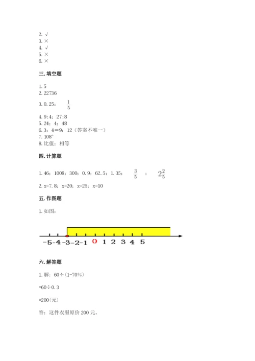 北京市平谷区六年级下册数学期末测试卷1套.docx