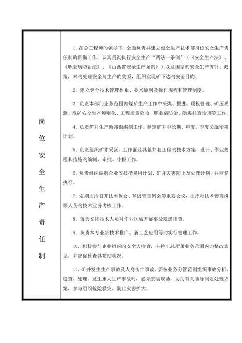 煤矿生产技术部最新安全生产责任制.docx