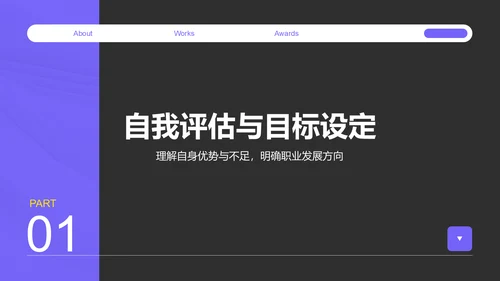 紫色商务风职场成长蓝图汇报PPT模板