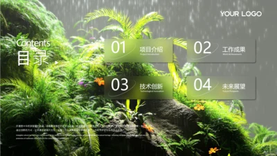 绿色系植物图文排版目录页