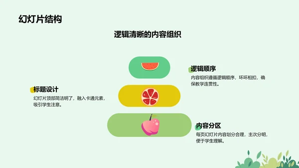 绿色卡通风可爱卡通教育教学PPT模板