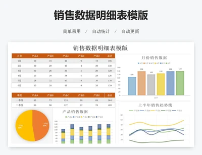 销售数据明细表模版