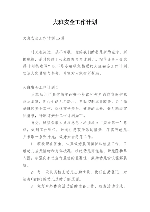 大班安全工作计划.docx