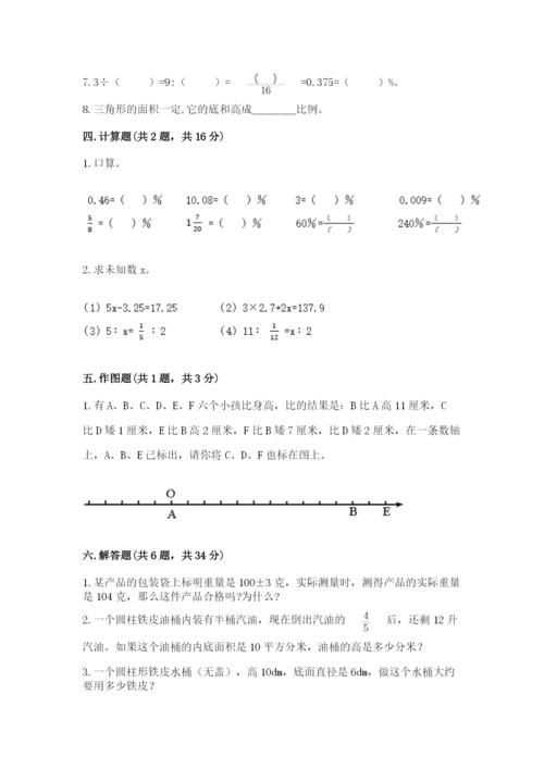 人教版六年级下册数学期末测试卷（原创题）.docx