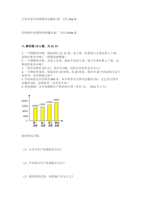 沪教版小学数学六年级下册期末检测试题带答案（预热题）.docx