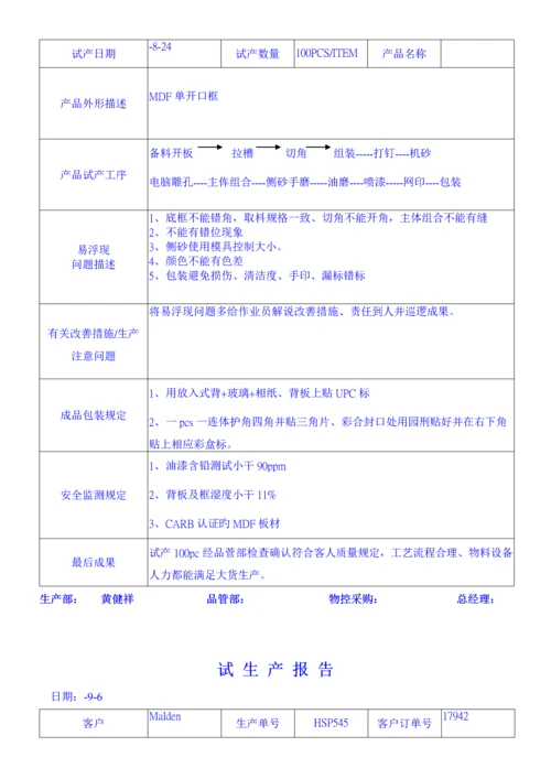 木业标准工艺公司试生产报告.docx