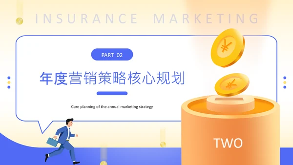 黄色扁平风保险行业年度营销策略PPT