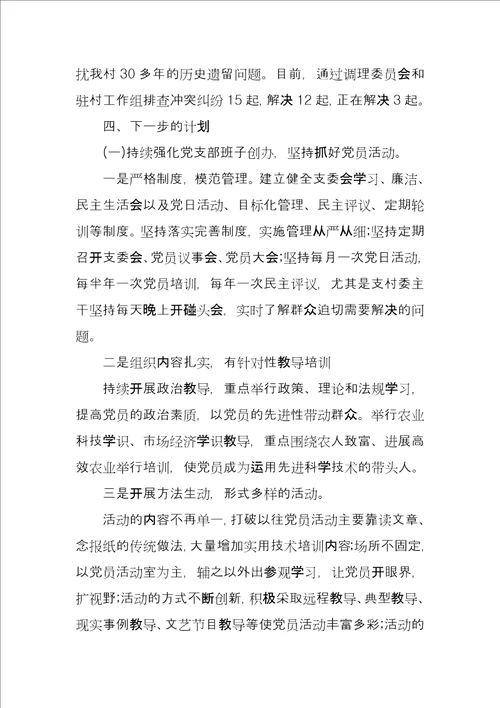 村书记年终述职报告例文
