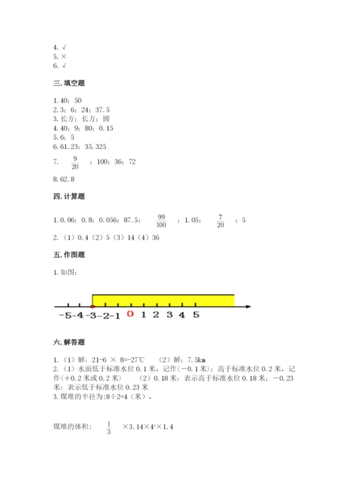 虎林市六年级下册数学期末测试卷精品带答案.docx