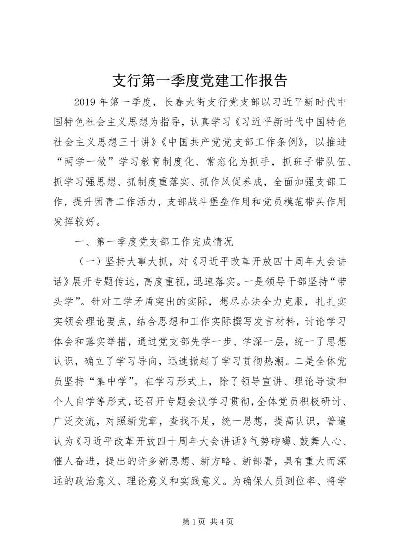 支行第一季度党建工作报告 (2).docx