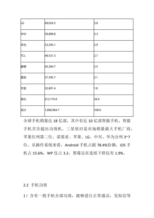 手机产品市场调研研究报告.docx