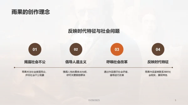 棕色复古读书笔记悲惨世界PPT模板