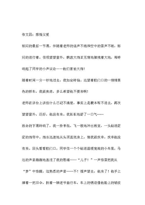 父爱亲情中考满分作文