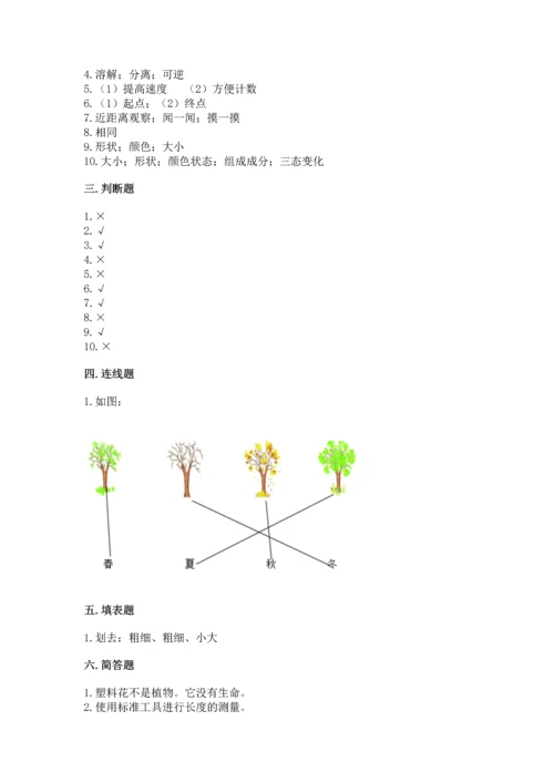 教科版一年级上册科学期末测试卷带答案（巩固）.docx