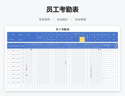 员工考勤表