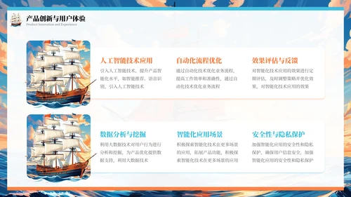 橙色插画风乘风破浪扬帆起航年终总结报告PPT模板